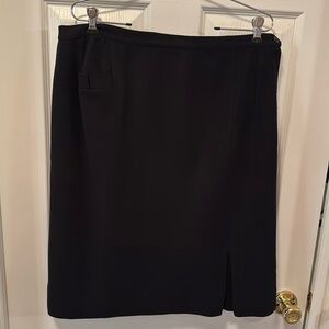 Vintage black wool straight skirt